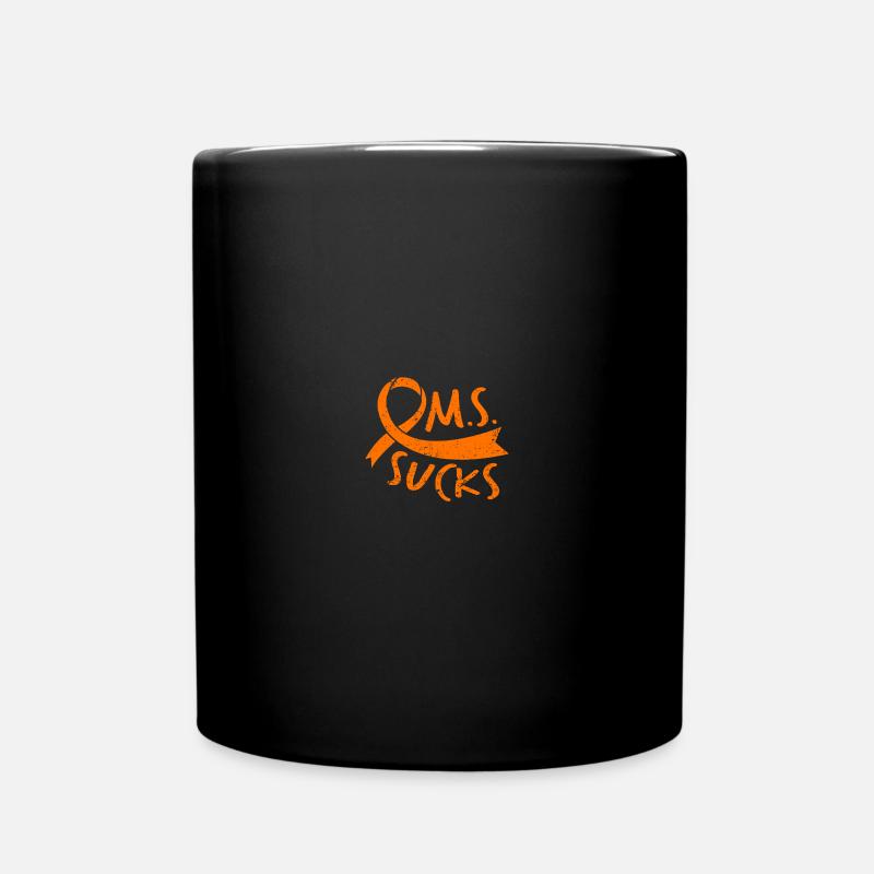 MS Sucks Orange Ribbon - Tasse einfarbig - Schwarz