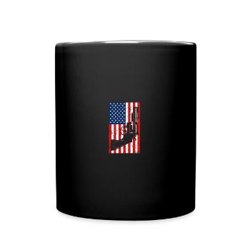 USA American Flag Gun Revolver Shooting Range - Tasse einfarbig - Schwarz - Vorne