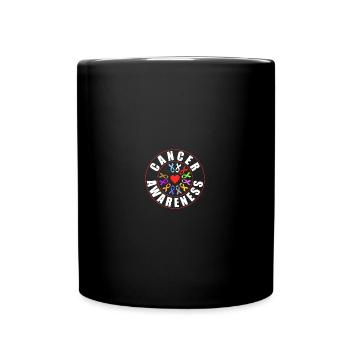 Cancer Awareness Ribbon Heart - Tasse einfarbig - Schwarz - Vorne