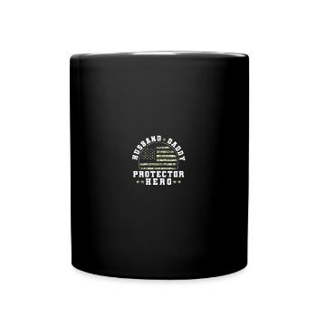 Husband Daddy Protector Hero US Army Veteran - Tasse einfarbig - Schwarz - Vorne