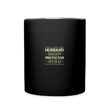 Husband Daddy Protector Hero US Army Veteran - Tasse einfarbig - Schwarz - Vorne