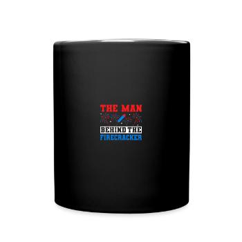The Man Behind The Firecracker US Flag - Tasse einfarbig - Schwarz - Vorne