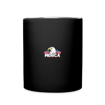 Merica Bald Eagle US Flag Independence - Tasse einfarbig - Schwarz - Vorne