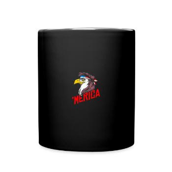 'Merica Bald Eagle Mullet USA American Flag - Tasse einfarbig - Schwarz - Vorne