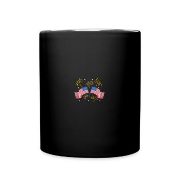 USA Flag Firework 4th Of July Party - Tasse einfarbig - Schwarz - Vorne