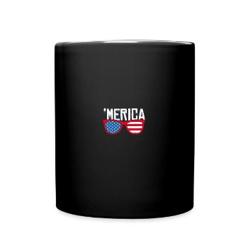 4th of July 'Merica Sunglasses USA Flag - Tasse einfarbig - Schwarz - Vorne