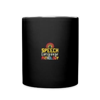 Speech Language Pathologist SLP Rainbow Speechie - Tasse einfarbig - Schwarz - Vorne