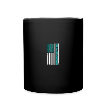 Food Allergy Awareness Teal USA American Flag - Tasse einfarbig - Schwarz - Vorne