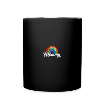 Mommy Rainbow Heart Love Mothers Day - Tasse einfarbig - Schwarz - Vorne