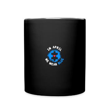 In April We Wear Blue Autism Awareness Puzzle - Tasse einfarbig - Schwarz - Vorne