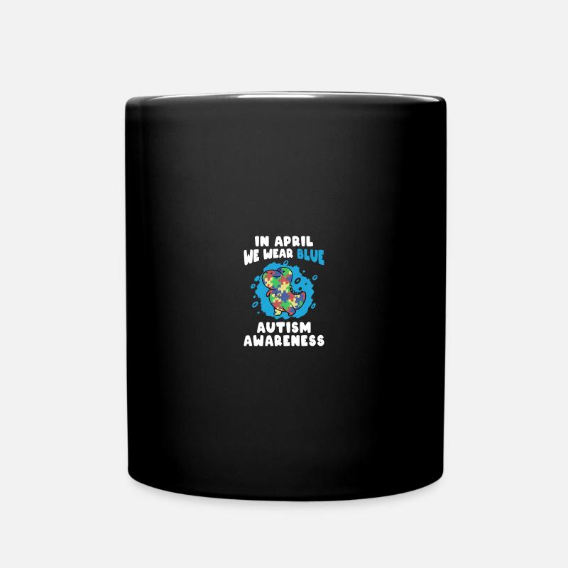 In April We Wear Blue Autism Awareness Puzzle - Tasse einfarbig - Schwarz
