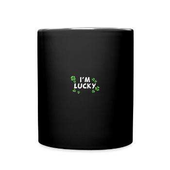 Shamrock St. Patrick's Day I'm Lucky - Tasse einfarbig - Schwarz - Vorne