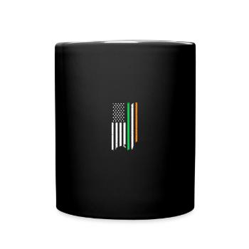 Vintage Ireland American USA Flag Flag St. - Tasse einfarbig - Schwarz - Vorne