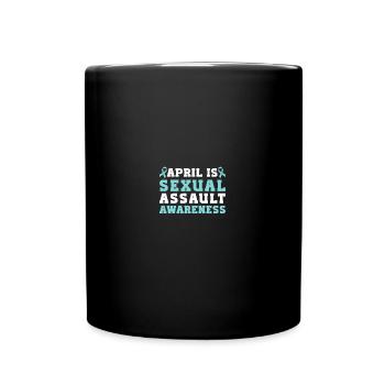 April Is Sexual Assault Awareness Teal Ribbon - Tasse einfarbig - Schwarz - Vorne