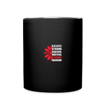 Stroke Awareness Brave Strong Grateful Stroke - Tasse einfarbig - Schwarz - Vorne