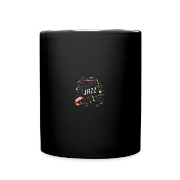 Jazz Instruments Club Collage Saxophone Trumpet - Tasse einfarbig - Schwarz - Vorne