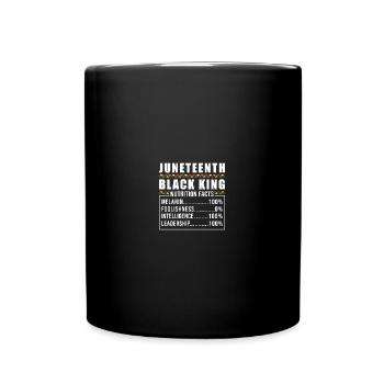 Juneteenth Black King Melanin 100% Foolishness 0% - Tasse einfarbig - Schwarz - Vorne