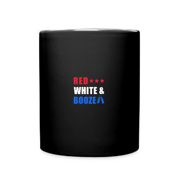 4th of July Red White & Booze Beer Drinking Party - Tasse einfarbig - Schwarz - Vorne