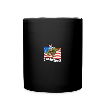 4th of July USA Flag Amerisaurex - Tasse einfarbig - Schwarz - Vorne