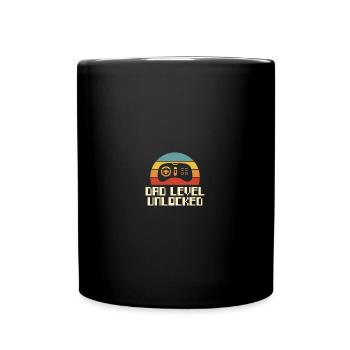 Dad Level Unlocked Retro Gaming Fathers Day - Tasse einfarbig - Schwarz - Vorne
