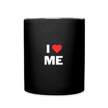 I love me - Ich liebe mich - Tasse einfarbig - Schwarz - Vorne