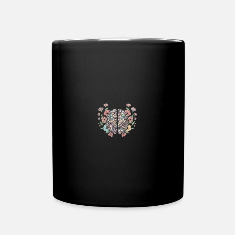 Blooming Brain: Mindfulness & Mental Health - Full Colour Mug - black