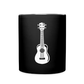 Ukulele Hawaii Gitarre Uke Musikinstrument - Tasse einfarbig - Schwarz - Vorne