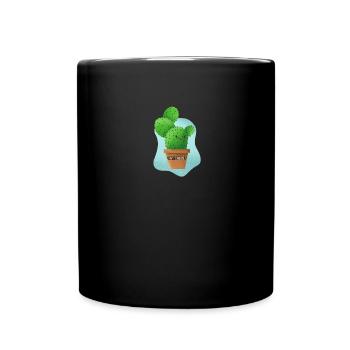 Cactus Cute do not touch prickly flower - Full Colour Mug - black - Front