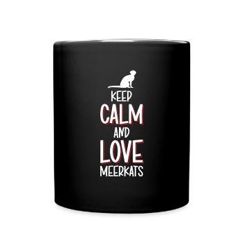 Erdmännchen Tier Lustig - Tasse einfarbig - Schwarz - Vorne