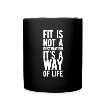 Fitness Spruch - Tasse einfarbig - Schwarz - Vorne