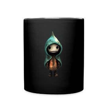 Niedliches Monster - Tasse einfarbig - Schwarz - Vorne