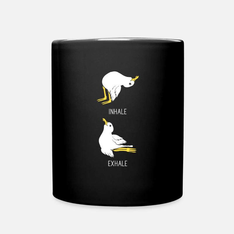 Möwen Yoga - Tasse einfarbig - Schwarz