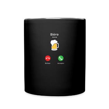 appel de la bière - Mug uni - noir - Devant