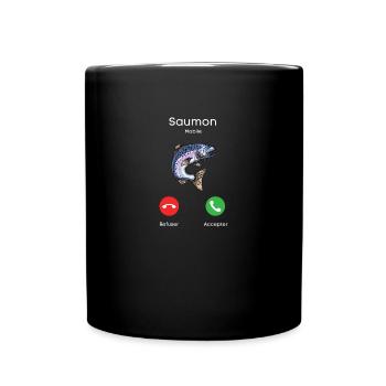 appel de saumon - Mug uni - noir - Devant