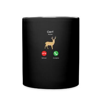 appel de cerf - Mug uni - noir - Devant