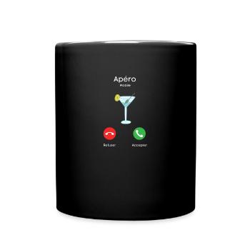 appel de l'apéro - Mug uni - noir - Devant