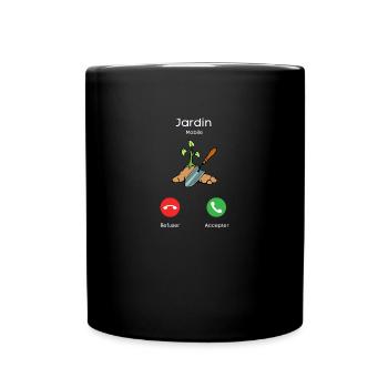 appel du jardin - Mug uni - noir - Devant