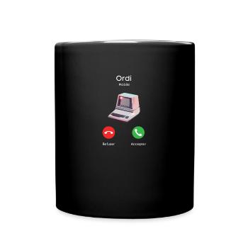 appel de l'ordi - Mug uni - noir - Devant