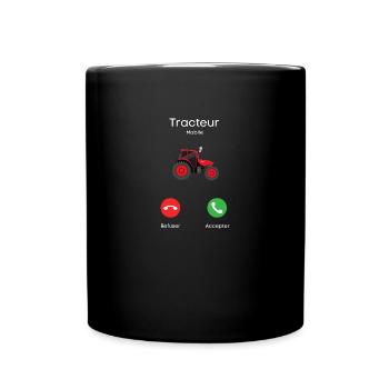 appel du tracteur - Mug uni - noir - Devant