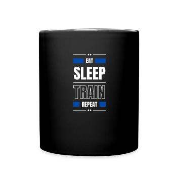 manger le train de sommeil répéter l’idée cadeau fitness - Mug uni - noir - Devant