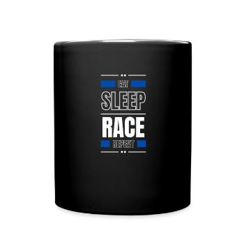 manger la course au sommeil répéter l’idée cadeau en disant - Mug uni - noir - Devant