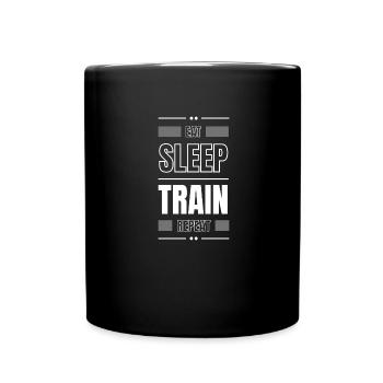 manger le train de sommeil répéter l’idée cadeau fitness - Mug uni - noir - Devant
