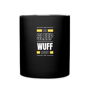 manger le sommeil wuff répéter l’idée cadeau en disant chien - Mug uni - noir - Devant