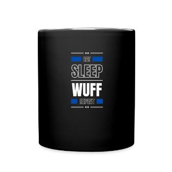 manger le sommeil wuff répéter l’idée cadeau en disant chien - Mug uni - noir - Devant