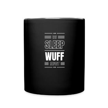 manger le sommeil wuff répéter l’idée cadeau en disant chien - Mug uni - noir - Devant