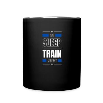 manger le train de sommeil répéter l’idée cadeau fitness - Mug uni - noir - Devant