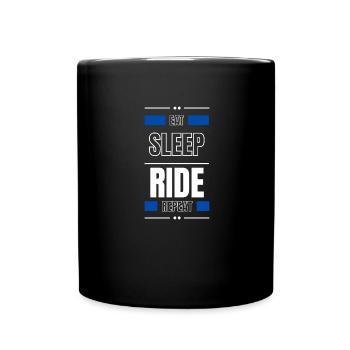 eat sleep ride repeat gift idea saying bike - Full Colour Mug - black - Front