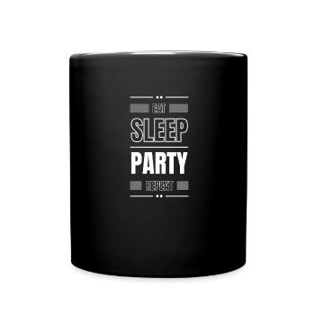 eat sleep party repeat gift idea saying dance - Full Colour Mug - black - Front