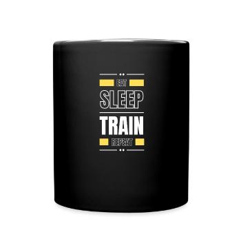 manger le train de sommeil répéter l’idée cadeau fitness - Mug uni - noir - Devant