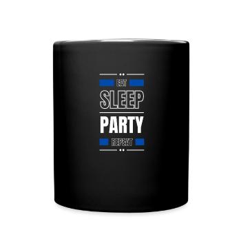 eat sleep party repeat gift idea saying dance - Full Colour Mug - black - Front